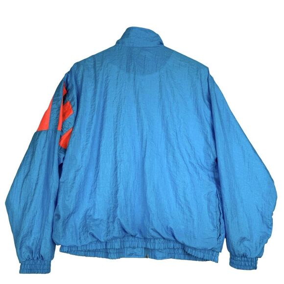Vintage Blair 90s Windbreaker Jacket M Blue Orange Neon Full Zip Gorpcore 80s - Picture 2 of 12